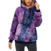 imageAmerican Trends Oversized Sweatshirts for Women Athletic Womens Sherpa Hoodie Fluffy Womens Hoodies Pullover with PocketsY Blue Purple Tie Dye