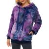 imageAmerican Trends Oversized Sweatshirts for Women Athletic Womens Sherpa Hoodie Fluffy Womens Hoodies Pullover with PocketsY Blue Purple Tie Dye
