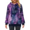 imageAmerican Trends Oversized Sweatshirts for Women Athletic Womens Sherpa Hoodie Fluffy Womens Hoodies Pullover with PocketsY Blue Purple Tie Dye
