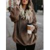 imageAmerican Trends Womens Athletic Fuzzy Hoodies Sherpa Pullover Hoodie for Women Zip Oversized Plush Hoodie with PocketsBrown