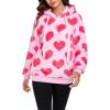 imageAmerican Trends Womens Athletic Fuzzy Hoodies Sherpa Pullover Hoodie for Women Zip Oversized Plush Hoodie with PocketsPink Love Heart