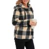 imageAmerican Trends Womens Athletic Fuzzy Hoodies Sherpa Pullover Hoodie for Women Zip Oversized Plush Hoodie with PocketsY Khaki Plaid