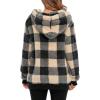 imageAmerican Trends Womens Athletic Fuzzy Hoodies Sherpa Pullover Hoodie for Women Zip Oversized Plush Hoodie with PocketsY Khaki Plaid