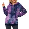 imageAmerican Trends Womens Athletic Fuzzy Hoodies Sherpa Pullover Hoodie for Women Zip Oversized Plush Hoodie with PocketsZ Blue Purple Tie Dye
