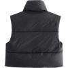 imageAmerican Trends Womens Winter Crop Vest Sleeveless Puffer Vests for Women Jacket Outwear CoatBlack