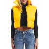 imageAmerican Trends Womens Winter Crop Vest Sleeveless Puffer Vests for Women Jacket Outwear CoatBright Yellow
