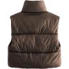 imageAmerican Trends Womens Winter Crop Vest Sleeveless Puffer Vests for Women Jacket Outwear CoatBrown