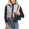 imageAmerican Trends Womens Winter Crop Vest Sleeveless Puffer Vests for Women Jacket Outwear CoatGrey