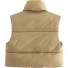 imageAmerican Trends Womens Winter Crop Vest Sleeveless Puffer Vests for Women Jacket Outwear CoatKhaki