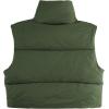 imageAmerican Trends Womens Winter Crop Vest Sleeveless Puffer Vests for Women Jacket Outwear CoatOlive Green