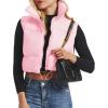imageAmerican Trends Womens Winter Crop Vest Sleeveless Puffer Vests for Women Jacket Outwear CoatPink