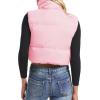imageAmerican Trends Womens Winter Crop Vest Sleeveless Puffer Vests for Women Jacket Outwear CoatPink