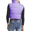 imageAmerican Trends Womens Winter Crop Vest Sleeveless Puffer Vests for Women Jacket Outwear CoatPurple