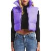imageAmerican Trends Womens Winter Crop Vest Sleeveless Puffer Vests for Women Jacket Outwear CoatPurple