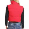 imageAmerican Trends Womens Winter Crop Vest Sleeveless Puffer Vests for Women Jacket Outwear CoatRed