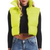 imageAmerican Trends Womens Winter Crop Vest Sleeveless Puffer Vests for Women Jacket Outwear CoatYellow