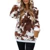 imageAmerican Trends Cow Print Hoodie Fuzzy Hoodies for Women Sherpa Pullover Womens Fleece Oversized Sweatshirt Fluffy SweaterBrown Cow Print