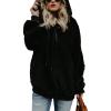imageAmerican Trends Womens Athletic Fuzzy Hoodies Sherpa Pullover Hoodie for Women Zip Oversized Plush Hoodie with PocketsBlack