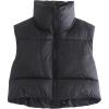imageAmerican Trends Womens Winter Crop Vest Sleeveless Puffer Vests for Women Jacket Outwear CoatBlack
