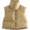 imageAmerican Trends Womens Winter Crop Vest Sleeveless Puffer Vests for Women Jacket Outwear CoatKhaki