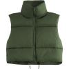 imageAmerican Trends Womens Winter Crop Vest Sleeveless Puffer Vests for Women Jacket Outwear CoatOlive Green
