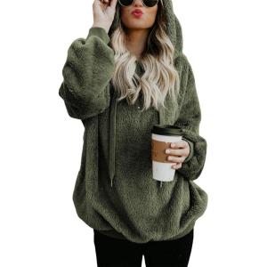 imageAmerican Trends Oversized Sweatshirts for Women Athletic Womens Sherpa Hoodie Fluffy Womens Hoodies Pullover with PocketsGreen