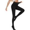 imageAmerican Trends Adult Tights for Women Opaque Run Resistant Plus Size Pantyhose High Waisted 80sBlack