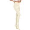 imageAmerican Trends Adult Tights for Women Opaque Run Resistant Plus Size Pantyhose High Waisted 80sCream White