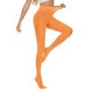 imageAmerican Trends Adult Tights for Women Opaque Run Resistant Plus Size Pantyhose High Waisted 80sOrange