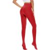 imageAmerican Trends Adult Tights for Women Opaque Run Resistant Plus Size Pantyhose High Waisted 80sRed
