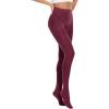 imageAmerican Trends Adult Tights for Women Opaque Run Resistant Plus Size Pantyhose High Waisted 80sWine Red