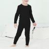 imageAmerican Trends Kids Thermal Underwear Set Ultra Soft Kids Long Johns Sets Toddler Base Layer for Boys GirlsA Black