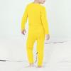 imageAmerican Trends Kids Thermal Underwear Set Ultra Soft Kids Long Johns Sets Toddler Base Layer for Boys GirlsBright Yellow