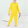 imageAmerican Trends Kids Thermal Underwear Set Ultra Soft Kids Long Johns Sets Toddler Base Layer for Boys GirlsBright Yellow