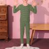 imageAmerican Trends Kids Thermal Underwear Set Ultra Soft Kids Long Johns Sets Toddler Base Layer for Boys GirlsGreen