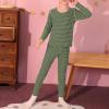 imageAmerican Trends Kids Thermal Underwear Set Ultra Soft Kids Long Johns Sets Toddler Base Layer for Boys GirlsGreen