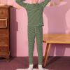 imageAmerican Trends Kids Thermal Underwear Set Ultra Soft Kids Long Johns Sets Toddler Base Layer for Boys GirlsGreen