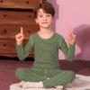 imageAmerican Trends Kids Thermal Underwear Set Ultra Soft Kids Long Johns Sets Toddler Base Layer for Boys GirlsGreen