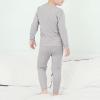 imageAmerican Trends Kids Thermal Underwear Set Ultra Soft Kids Long Johns Sets Toddler Base Layer for Boys GirlsLight Grey