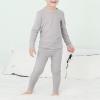 imageAmerican Trends Kids Thermal Underwear Set Ultra Soft Kids Long Johns Sets Toddler Base Layer for Boys GirlsLight Grey