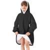 imageAmerican Trends Wearable Blanket Hoodie Oversized Sherpa Warm Hoodie Blanket Thick Sweatshirt Gift for Women Men GirlsBlack