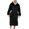 imageAmerican Trends Wearable Blanket Hoodie Oversized Sherpa Warm Hoodie Blanket Thick Sweatshirt Gift for Women Men GirlsBlack