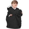 imageAmerican Trends Wearable Blanket Hoodie Oversized Sherpa Warm Hoodie Blanket Thick Sweatshirt Gift for Women Men GirlsBlack