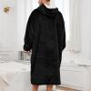 imageAmerican Trends Wearable Blanket Hoodie Oversized Sherpa Warm Hoodie Blanket Thick Sweatshirt Gift for Women Men GirlsBlack