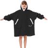 imageAmerican Trends Wearable Blanket Hoodie Oversized Sherpa Warm Hoodie Blanket Thick Sweatshirt Gift for Women Men GirlsBlack
