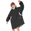 imageAmerican Trends Wearable Blanket Hoodie Oversized Sherpa Warm Hoodie Blanket Thick Sweatshirt Gift for Women Men GirlsBlack