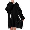 imageAmerican Trends Wearable Blanket Hoodie Oversized Sherpa Warm Hoodie Blanket Thick Sweatshirt Gift for Women Men GirlsBlack