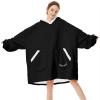 imageAmerican Trends Wearable Blanket Hoodie Oversized Sherpa Warm Hoodie Blanket Thick Sweatshirt Gift for Women Men GirlsBlack