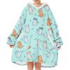 imageAmerican Trends Wearable Blanket Hoodie Oversized Sherpa Warm Hoodie Blanket Thick Sweatshirt Gift for Women Men GirlsKitty