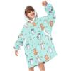 imageAmerican Trends Wearable Blanket Hoodie Oversized Sherpa Warm Hoodie Blanket Thick Sweatshirt Gift for Women Men GirlsKitty